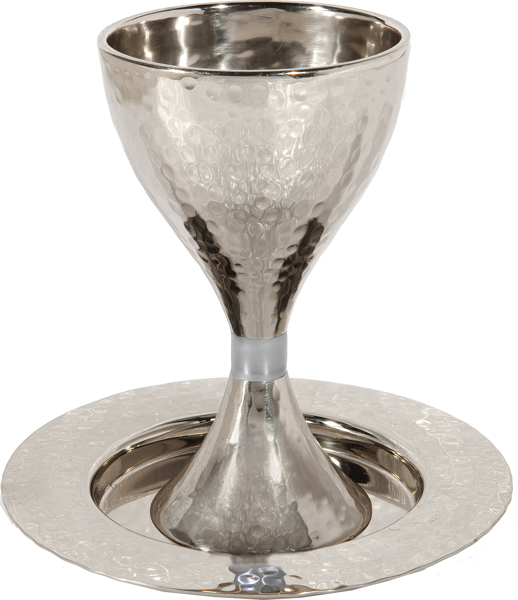 תמונה של גביע קידוש מודרנית - עבודת פטיש - מט - CUS-1 | יאיר עמנואל