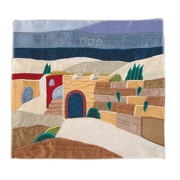 Picture of כיסוי מצה - אפליקציה משי פראי - כותל (3 בטנות) - MAS-11 | יאיר עמנואל